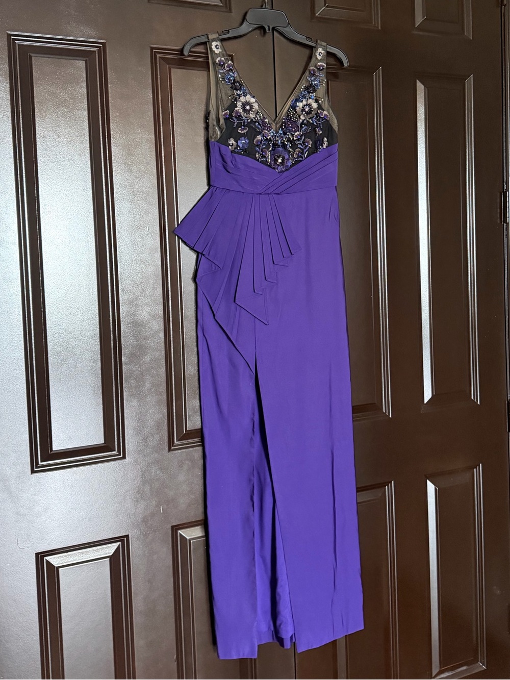 Marchesa Notte Black and Purple Dress